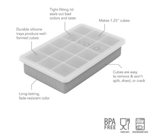 PERFECT CUBE ICE TRAY WITH LID - OYSTER GRAY