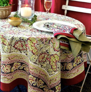 French Tablecloth Malini Red & Green