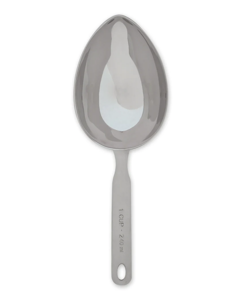Thunder Group SLMS100V, Stainless Steel Heavy Duty Oval Measuring Scoop, 1  Cup