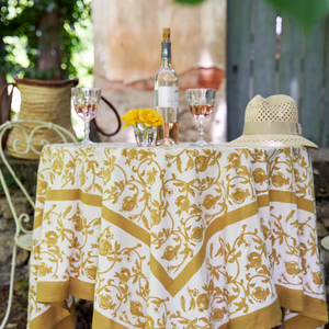 Couleur Nature French Tablecloth Granada Mustard 71 X 71"