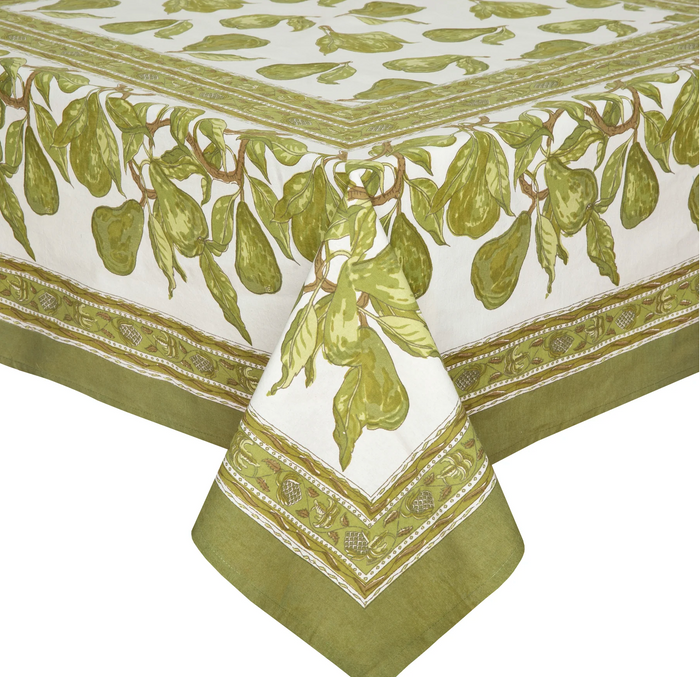 Couleur Nature French Tablecloth Orchard Pear Green 71 X 106"