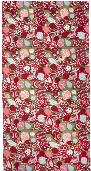 Couleur Nature Ornaments Runner Red & Green 72"