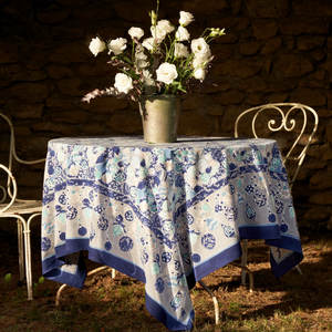 Couleur Nature French Tablecloth Ornaments Blue 59 X 86"