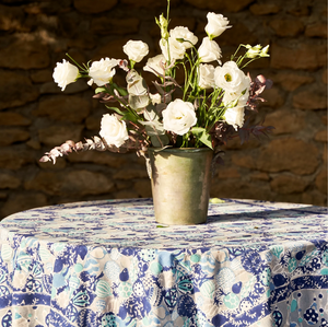 Couleur Nature French Tablecloth Ornaments Blue 59 X 86"