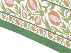 French Tablecloth Grenadine Orange & Green 71x106