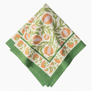 Couleur Nature Grenadine Orange and Green Napkin 19"