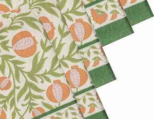 Couleur Nature Grenadine Orange and Green Napkin 19"