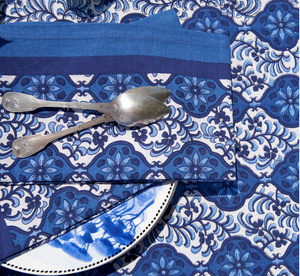 Azulejo Blue Tablecloth 59x59