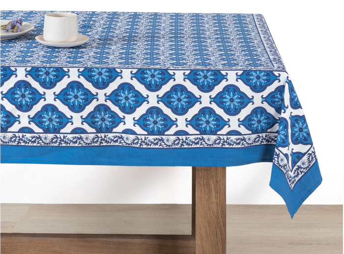 Azulejo Blue Tablecloth 59x86