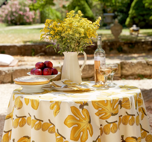 French Tablecloth Fig Citrine 71x128