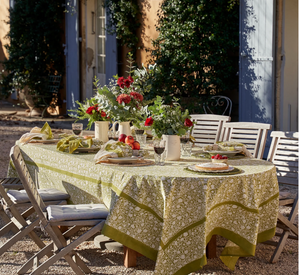 Couleur Nature French Tablecloth Meadows Vert 71x106