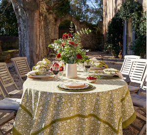 Couleur Nature French Tablecloth Meadows Vert 71x128
