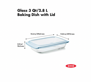 Glass Baking Dish with Lid (3.0 Qt)