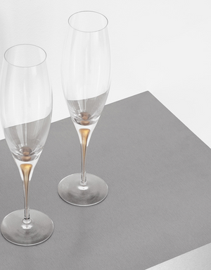 Orrefors Intermezzo Gold Champagne Glass