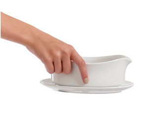 HIC Kitchen Gravy Boat with Attached Saucer, 18oz
