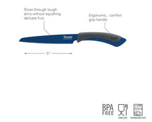 COMFORT GRIP SERRATED UTILITY KNIFE 5" INDIGO