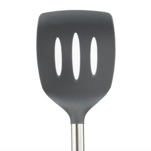 SILICONE SLOTTED TURNER SS HANDLE CHARCOAL