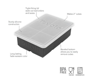 KING CUBE ICE TRAY WITH LID - CHARCOAL