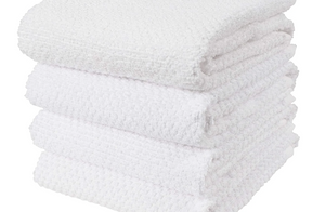 DELUXE POPCORN TERRY TOWELS, WHITE