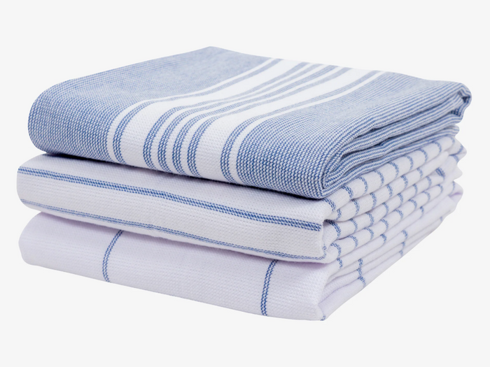 MONACO DUAL PURPOSE TERRY KITCHEN TOWELS, BLUE