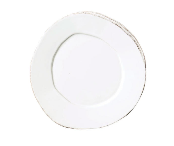 Vietri Lastra Salad Plate, White