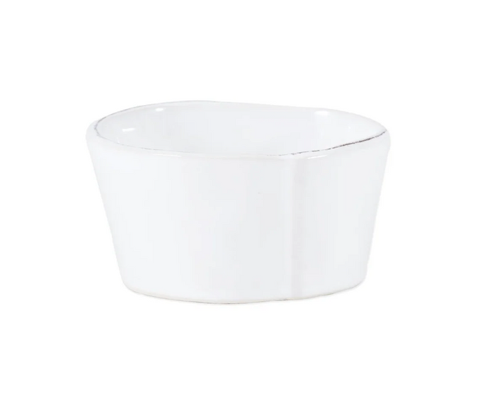 Vietri Lastra Condiment Bowl, White