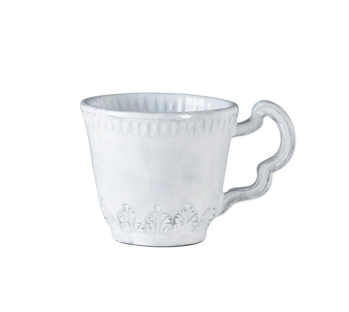 Vietri Incanto Leaf Mug, White