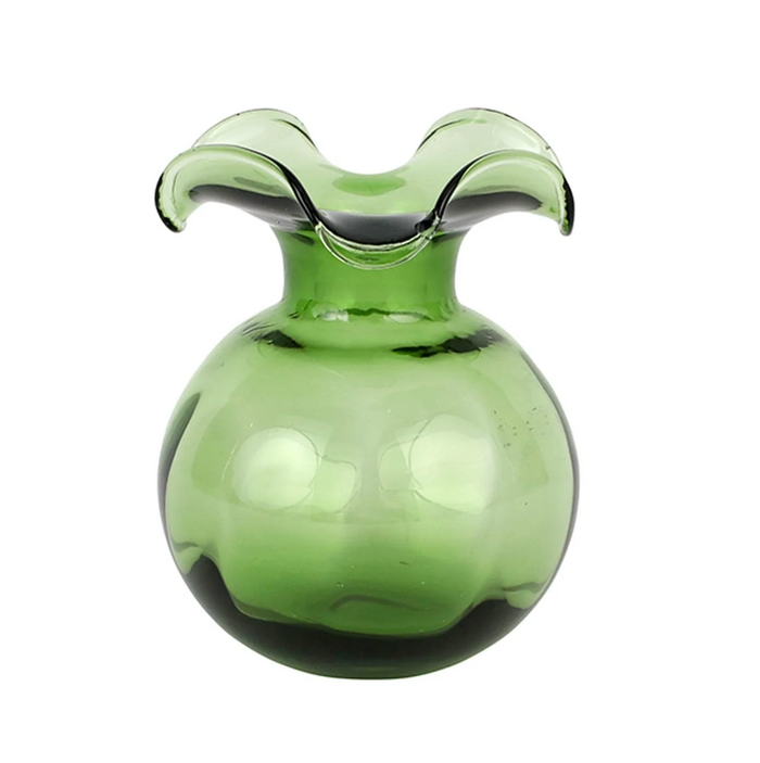 Vietri Glass Hibiscus Bud Vase, Dark Green