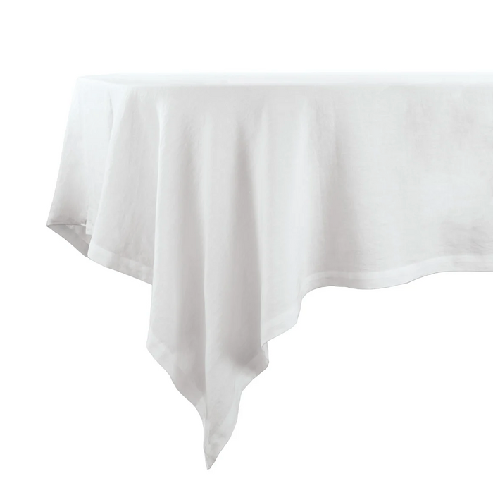 Bodrum Amalfi Linen Tablecloth, 65x95", White