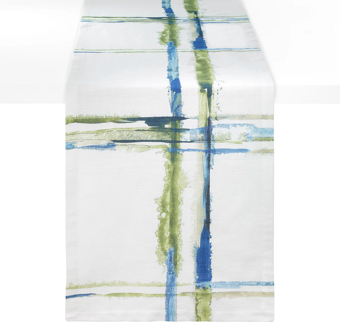 Bodrum Abstract Grid Table Runner, 90"