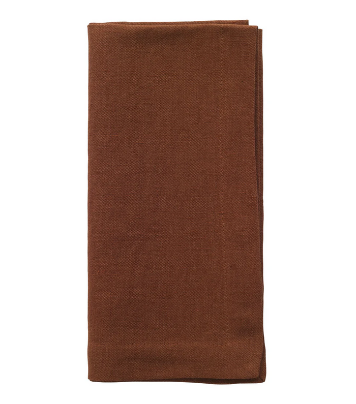 Bodrum Amalfi Linen Napkin, Chocolate