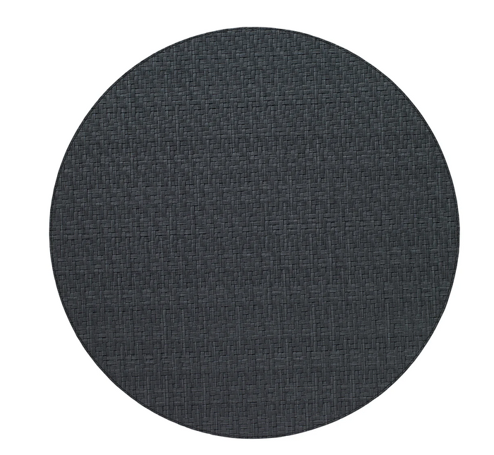 Bodrum Wicker Round Placemat, 15", Black