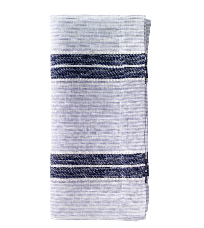 Bodrum Brighton Linen Napkin, 21", Blue