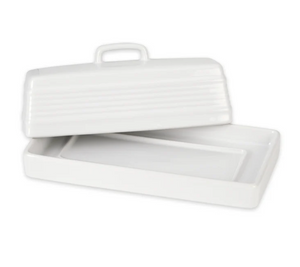 STONEWARE BUTTER DISH