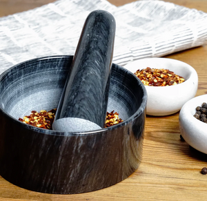 MARBLE MORTAL & PESTLE - BLACK