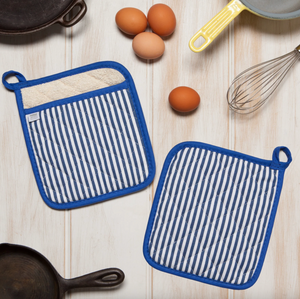 Superior Blue Narrow Stripe Potholder