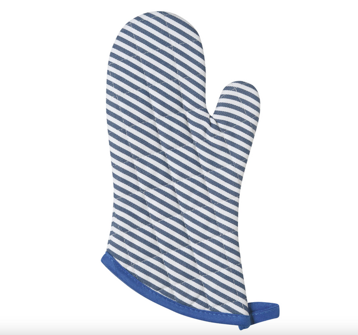 Superior Royal Blue Narrow Stripe Oven Mitt