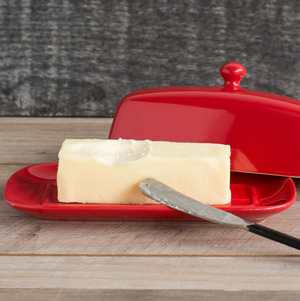 Rectangle Red Butter Dish