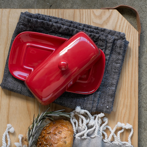 Rectangle Red Butter Dish