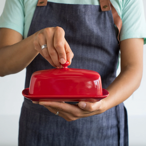 Rectangle Red Butter Dish