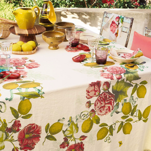 Citrons De Menton Romance Linen Tablecloth, 61x89