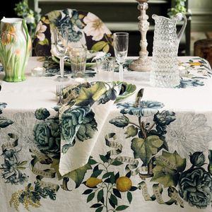 Giardino Naturel Linen Tablecloth 61"x89"