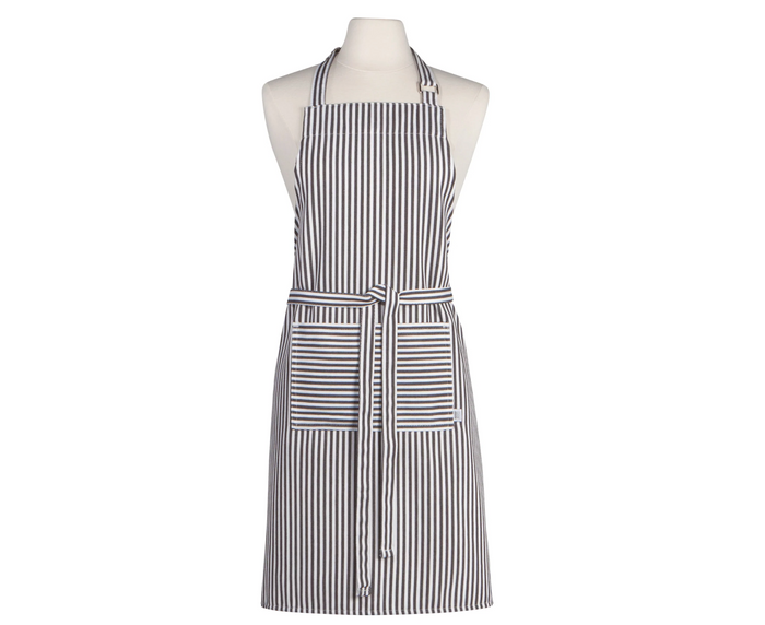 Narrow Black Stripe Cotton Chef's Apron