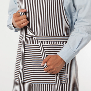 Narrow Black Stripe Cotton Chef's Apron