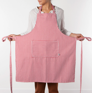 Narrow Red Stripe Chef's Apron