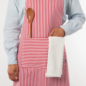 Narrow Red Stripe Chef's Apron