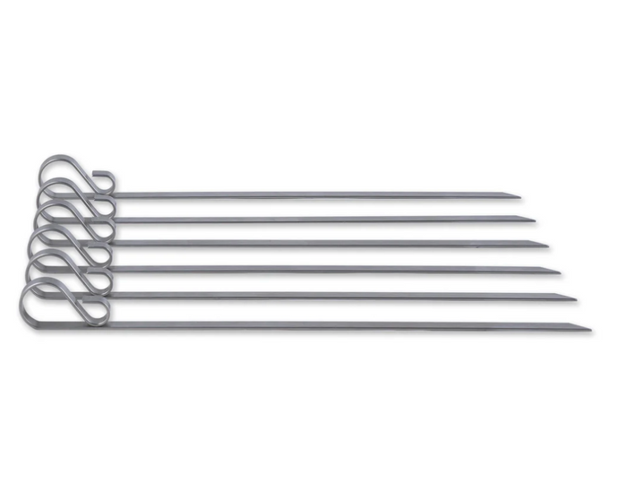 ENDURANCE STAINLESS STEEL FLAT SKEWERS SET OF 6