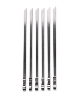 ENDURANCE STAINLESS STEEL FLAT SKEWERS SET OF 6