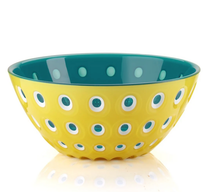 Guzzini Le Murrine Bowl- Aquamarine & Yellow, Large