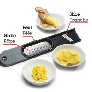 3-IN-1 GINGER GRATER TOOL - BLACK AND GREY